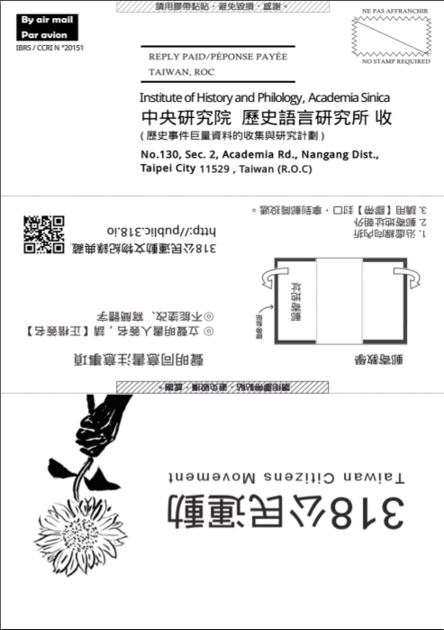 Fig. 7B. The back cover the form, to be folded into an envelop — NO STAMP REQUIRED.